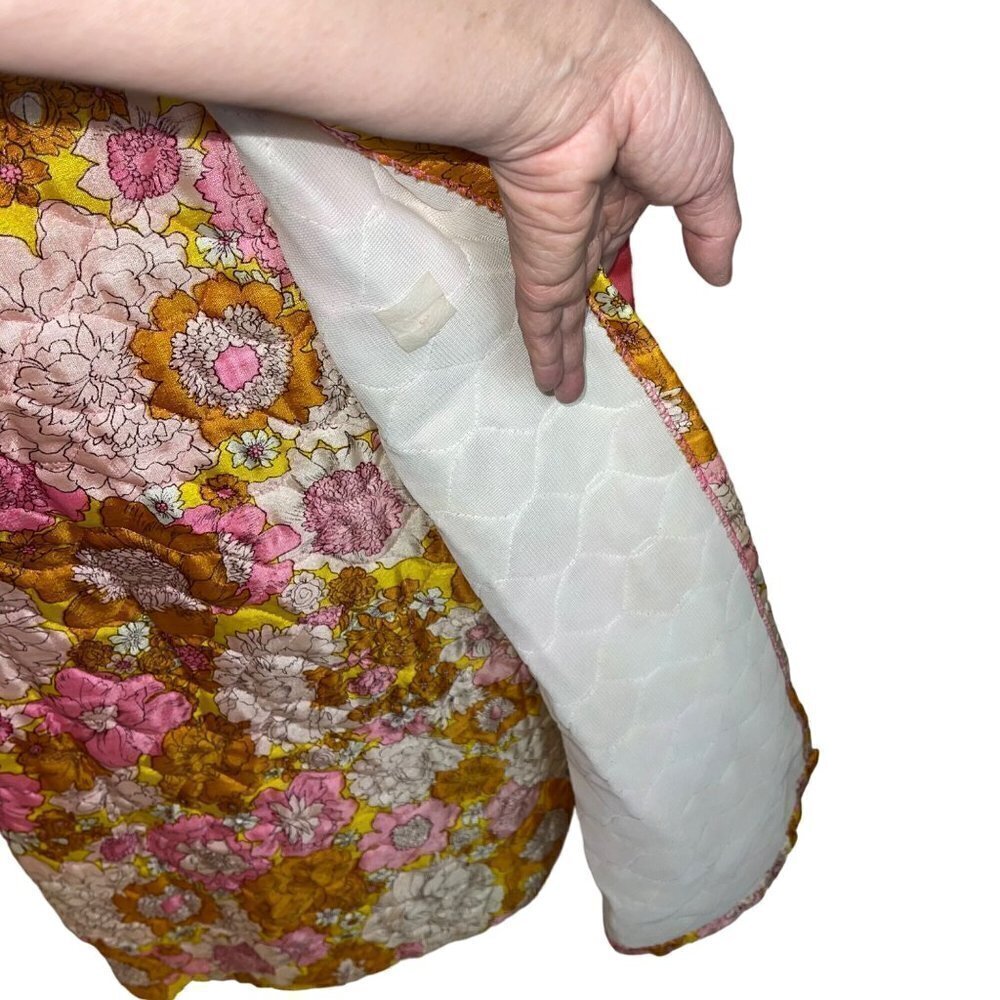 Vintage Womens Skirt Size 10 Multicolor Quilted Floral Maxi Wrap Casual - Picture 8 of 13
